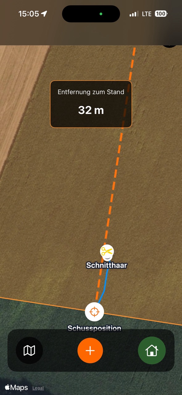 Mark hunting signs - Blood trail, cut hair and finds documented with GPS precision